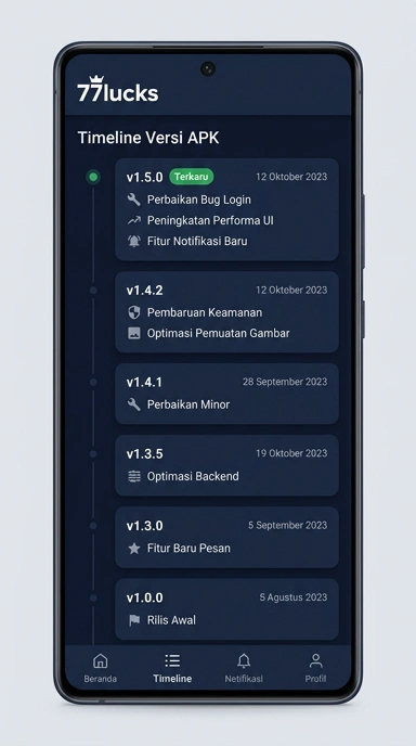 Riwayat Versi 77lucks untuk Pengguna Android