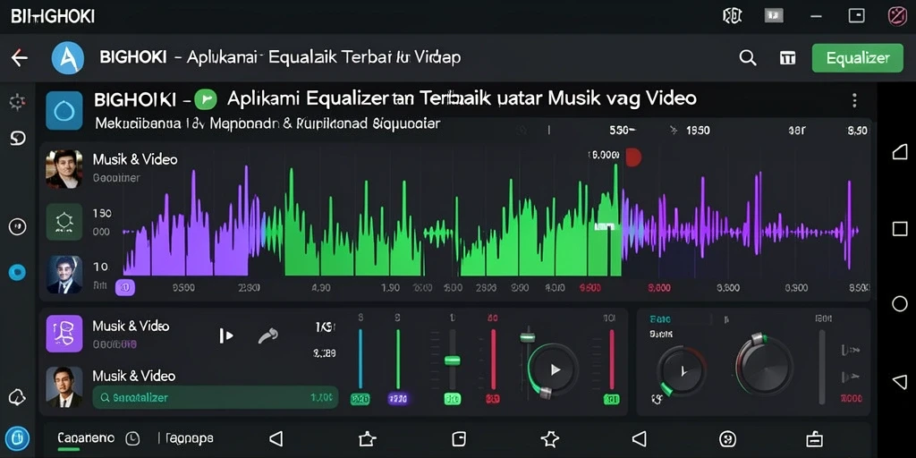 Antarmuka BIGHOKI yang modern dan fungsional untuk pengaturan Equalizer.