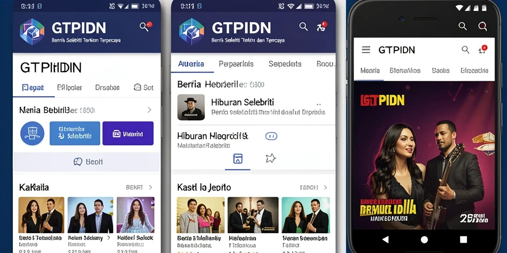 Antarmuka GTPIDN yang modern dan informatif untuk berita selebriti.