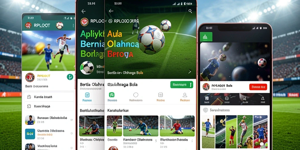 Antarmuka aplikasi RPLOOT yang menampilkan berita olahraga bola.